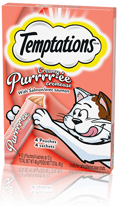 TEMPTATIONS® CREAMY PURRRR-ÉE Adult Cat Treats with Salmon