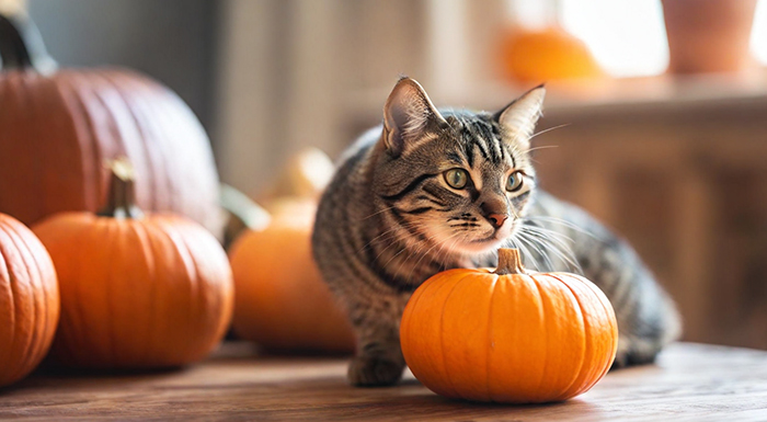 Image showcasing Is Pumpkin Good for Cats? How to Feed Pumpkin to Cats Safely.