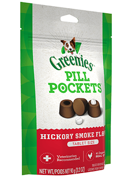 PILL POCKETSâ„¢ Adult Dog Treats Tablet Size Hickory Smoke Flavour, 30 Treats 90g (3.2oz), Pouc