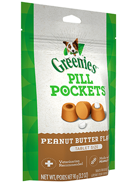 PILL POCKETSâ„¢ Adult Dog Treats Tablet Size Peanut Butter Flavour, 30 Treats 90g (3.2oz), Pouc