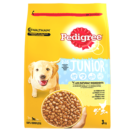 PEDIGREE® Junior Hondenbrokken Kip en Rijst Hondenvoer