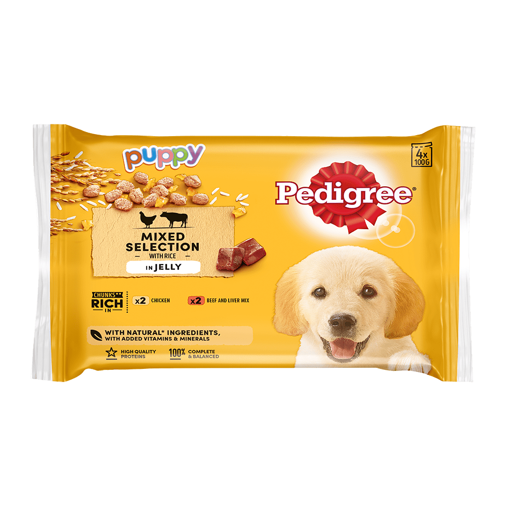 Pedigree® Puppy Chicken and Beef & Liver with Rice in Jelly