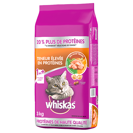 Nourriture pour chats WHISKAS<sup>MD</sup> Teneur élevée en protéines