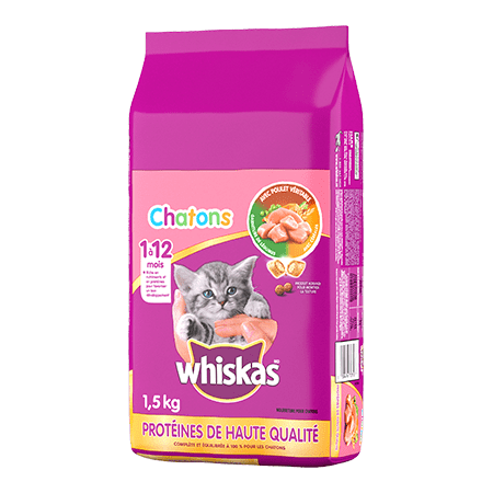 Nourriture sèche pour chats WHISKAS<sup>MD</sup> Chatons avec poulet véritable