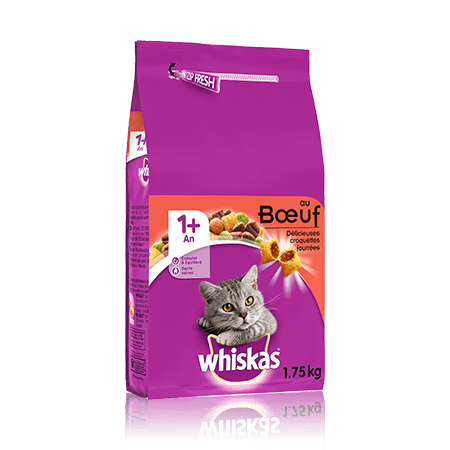 Whiskas Croquettes Au Boeuf Pour Chat Adulte 1,75Kg