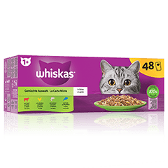 Whiskas® Sachets Fraîcheur La Carte Mixte En Gelée Pour Chat Adulte 4 Variétés 48 X 85G