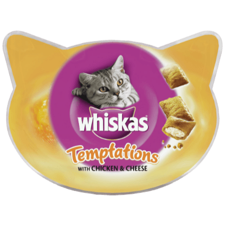 WHISKAS® Temptations™ με Κοτόπουλο και Τυρί 60g