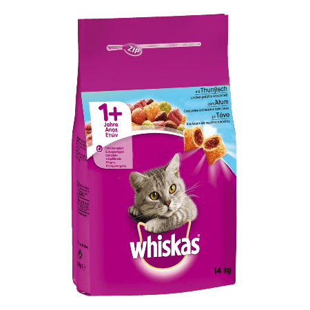 WHISKAS® ADULT 1+ Πλήρης και Ισορροπημένη Ξηρή Τροφή για Γάτα με Τόνο 14kg