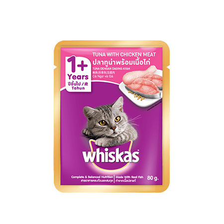 Whiskas<sup>®</sup> Pouch Adult 1+ Tuna & Chicken Meat