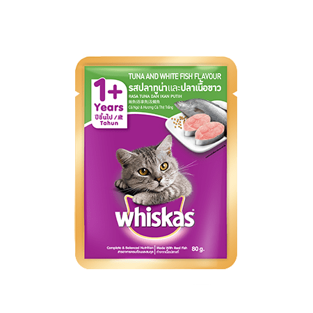 Whiskas<sup>®</sup> Pouch Adult 1+ Tuna & WhiteFish