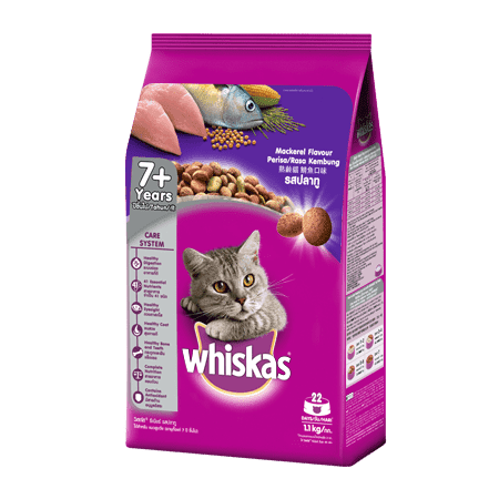 Whiskas® Dry Adult 7+ Mackerel Flavour Cat Food