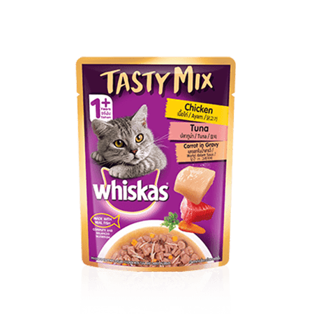 Whiskas® Tasty Mix Pouch Adult 1+ Chicken with Tuna & Carrot in Gravy Cat Food