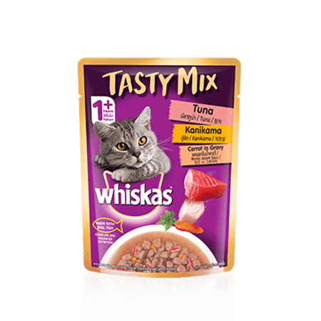 Whiskas® Tasty Mix Pouch Adult 1+ Tuna with Kanikama & Carrot in Gravy Cat Food