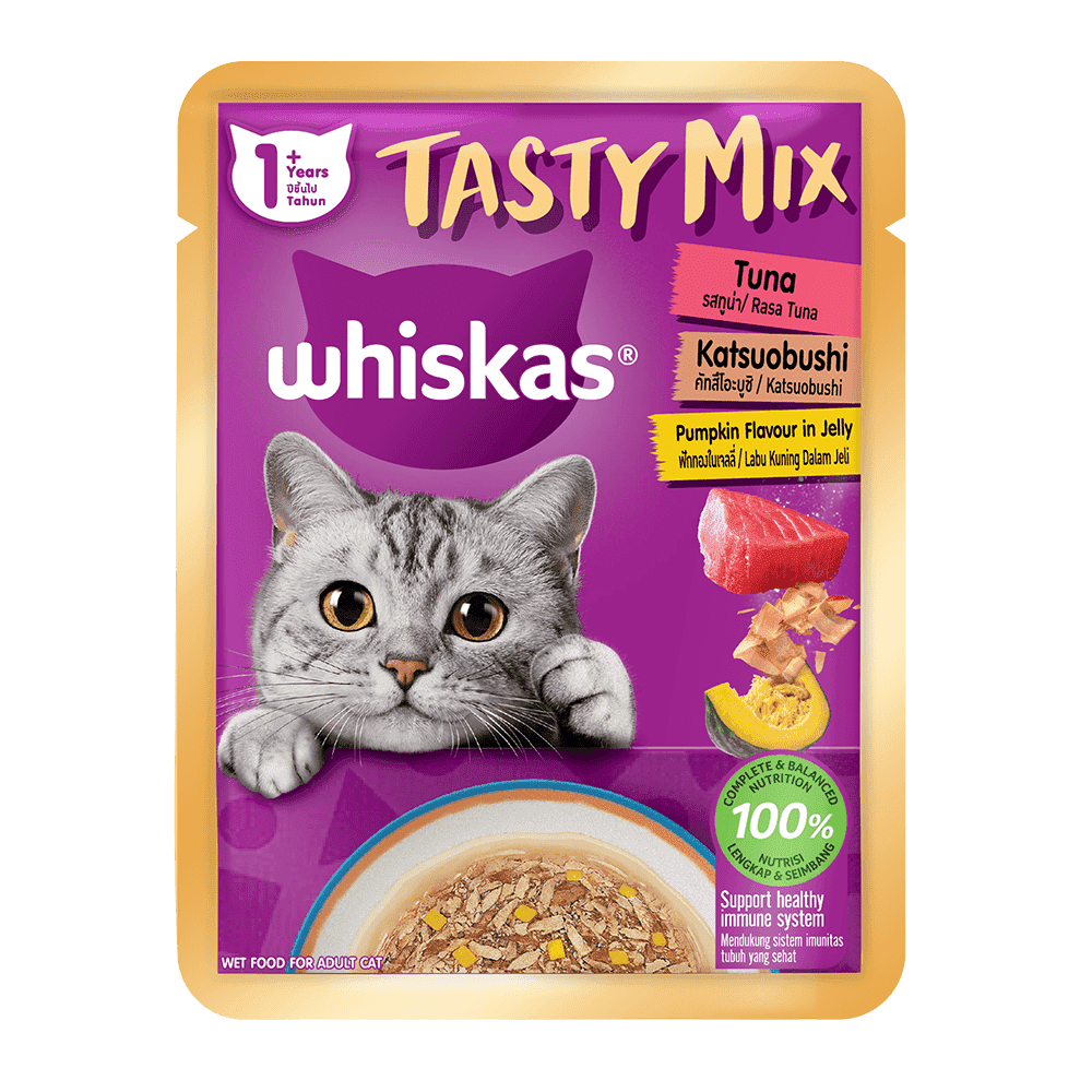 Whiskas® Tasty Mix Jelly Tuna Katsuobushi Pumpkin