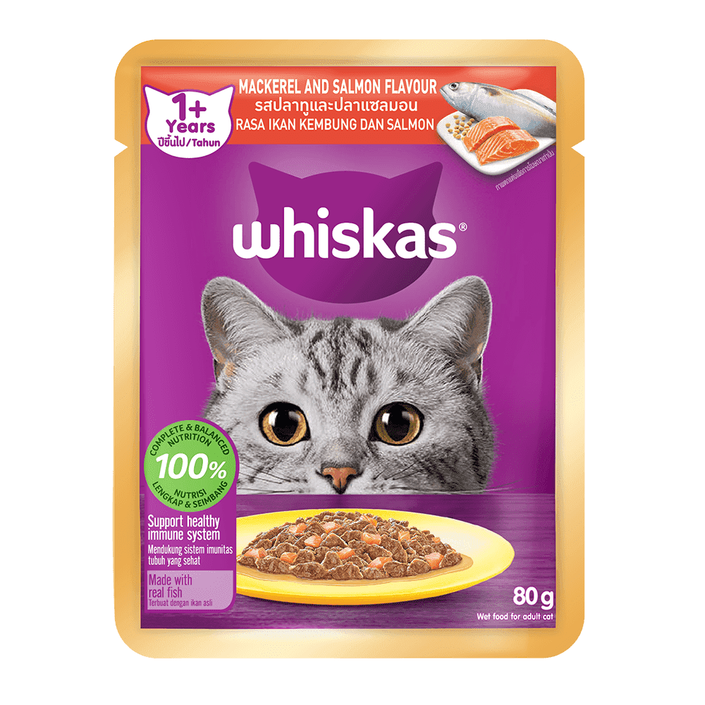 Whiskas® Pouch Adult 1+ Mackerel & Salmon Cat Food