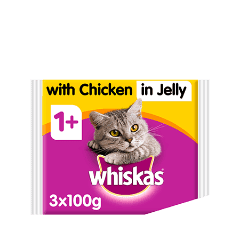 Whiskas® Chicken in Jelly Wet Adult 1+ Cat Food Pouches 3 x 100g