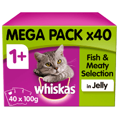 Whiskas® Fish & Meaty Selection in Jelly Wet Senior 7+ Cat Food Pouches 40x100g