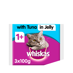 Whiskas® Tuna in Jelly Wet Adult 1+ Cat Food Pouches 3 x 100g